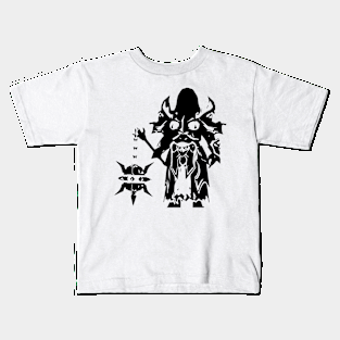 Death knight minimal silhouette white Kids T-Shirt